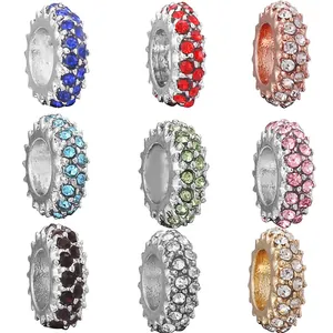 Perline Charm DIY per Bracciali in Lega con Strass Foro Grande Design Geometrico a Pois Accessori per Creazione Gioielli da Donna Regalo Artigianale