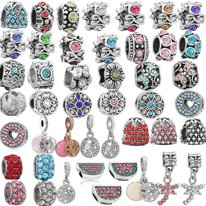 Alloy Zirconia Enamel Charm Beads For DIY Bracelet Jewelry Making Flower Heart Starfish Fruit Dragonfly Charms Accessories For Women