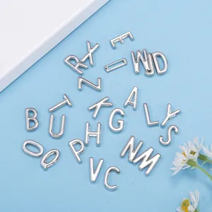 A-Z Buchstabenperlen aus Silberlegierung für 10mm DIY Armband- und Halskettenschmuck