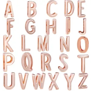 Set aus 26 roségoldenen 10mm A-Z Alphabet-Schiebeperlen für DIY-Schmuckherstellung