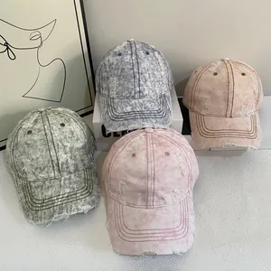 Distressed Washed Denim Baseball Cap For Men Women Vintage Sun Protection Adjustable Outdoor Casual Streetwear Duck Tongue Hat