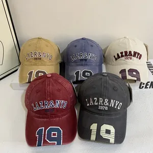 Collection of five vintage washed cotton baseball caps with 1978 embroidery in multiple colors