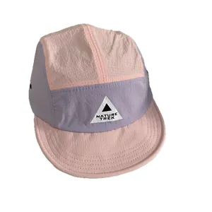 Pink and purple two-tone quick-dry five-panel baseball cap with Nature Trek logo