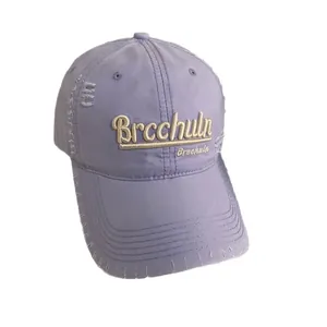 Cappellino baseball lavanda stile vintage con ricamo 3D e dettagli usurati alla moda