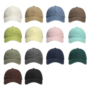 Colección de gorras de béisbol en 14 colores con tela de algodón y diseño de 6 paneles