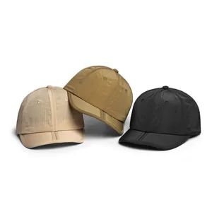 Breathable quick-dry short brim baseball caps in beige, khaki and black colors