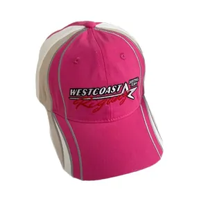Rosa-weiße Color-Block Baseballkappe mit Westcoast Skating Team Stickerei