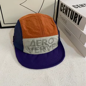 Casquette outdoor 5 pans color-block à séchage rapide avec lettrage AERO VERVE anti-soleil