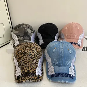 Distressed American Retro Baseball Cap Angel Wings Embroidery NO CAP NO STYLE Letter Denim Cotton Sun Hat Streetwear For Men Women