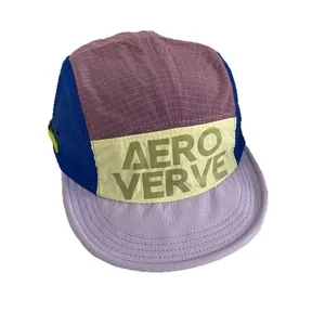 Casquette camp à cinq panneaux en nylon ripstop color-block avec imprimé Aero Verve