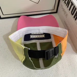 Multi-colored quick-dry baseball cap featuring a five-panel design and adjustable strap