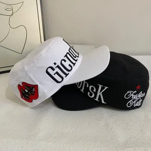 American style cadet cap with letter embroidery and wide brim for fashion look