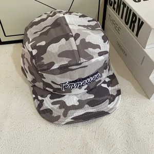 Casquette 5 panels camouflage gris en ripstop avec broderie Tennessee sur le devant