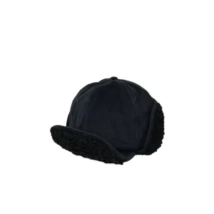 Gorro de aviador negro de invierno con forro polar y orejeras para clima frío