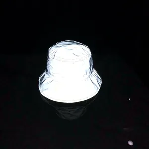 Unisex reflective bucket hat with high-visibility silver finish for hip hop style