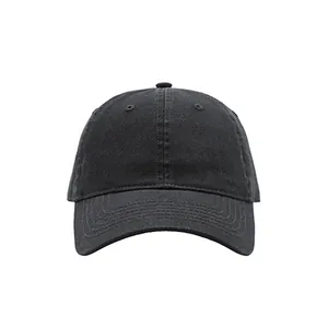 Gorra de béisbol clásica de algodón lavado gris oscuro con diseño de seis paneles