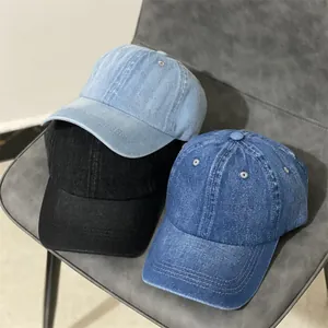 Casquette De Baseball En Denim Lavé Vintage Pour Hommes Femmes Boucle Métallique Réglable Protection Solaire Casquette Couleur Unie Chapeau De Sport De Plein Air