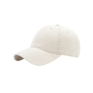 Gorra de béisbol clásica de algodón beige con estructura de seis paneles y estilo unisex