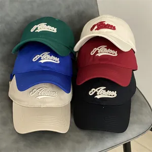 Casquette de Baseball en Coton à Broderie Américaine Rétro Chapeau de Soleil Décontracté Réglable pour Hommes Femmes Sport Extérieur