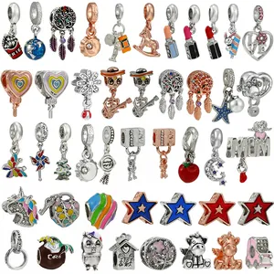 Ciondoli in Smalto Unicorno di Cristallo Cartone Animato Per Fai da Te Braccialetto Collana Creazione Perline Accessori Gioielli Regalo