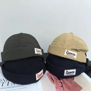 Unisex Retro Brimless Docker Hat Cotton Camping Patch Adjustable Miki Hat Casual Fisherman Sailor Cap For Men Women
