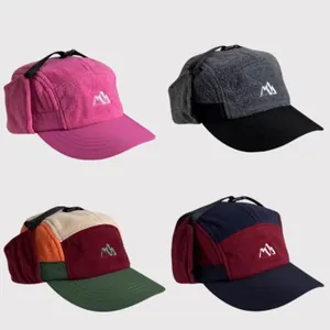 Winter trapper hats with earflaps in various colors for outdoor thermal protection