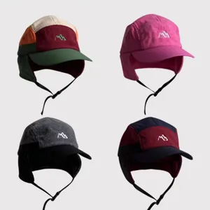 Japanese Workwear Color Block Ear Protection Hat Winter Warm Thick Cotton Outdoor Hiking Climbing Bomber Hat For Men Women