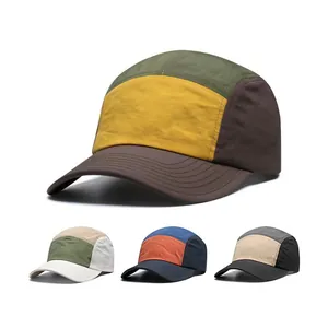 Sommer Color Block Five Panel Baseballkappe Schnelltrocknend Wasserdicht Sonnenschutz Outdoor Streetwear Hut Für Herren Damen