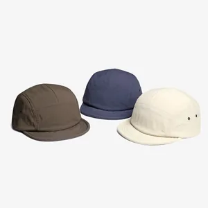 Quick-dry breathable five-panel camping hat in olive green, navy blue and beige colors