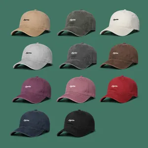 Unisex Washed Acrylic Baseball Cap Letter Embroidery Soft Top Adjustable Fashion Sunshade Outdoor Peaked Cap Dad Hat