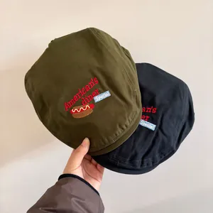 Coppola con Ricamo di Lettere Vintage Americano per Uomo Donna Berretto Retro Artistico con Ricamo Hotdog Diner Parasole