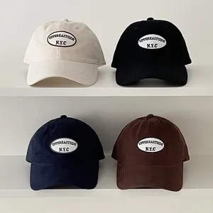 Casquette de Baseball avec Broderie à Empiècement Upper East Side NYC Acrylique Bord Incurvé Protection Solaire Rétro Unisexe