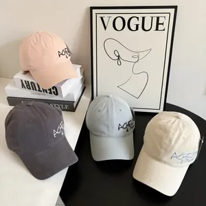 Vintage Distressed Cotton Baseball Cap Men Women Adjustable Letter Embroidered Sun Protection Outdoor Casual Unisex Sport Hat