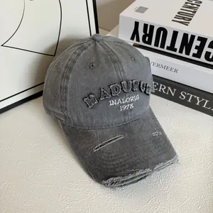 Retro charcoal grey embroidered baseball cap with distressed brim and 1978 lettering