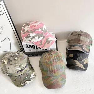 Casquette de Baseball Camouflage Chapeau de Soleil Tactique Extérieur Hommes Femmes Acrylique Respirant Sport Ajustable