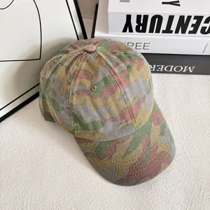 Casquette de baseball tactique camouflage avec visière courbée et œillets brodés