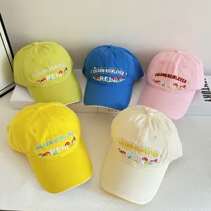Cute Korean Style Color Blocking Baseball Cap For Women Mushroom Letter Embroidery Sun Protection Curved Brim Round Top Casual Daily Hat
