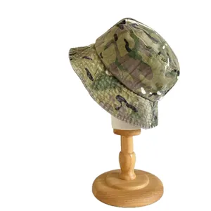 Classic camo bucket hat for men and women featuring durable canvas and a wide sun brim