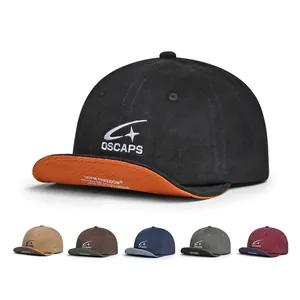 Berretto da Baseball a Tesa Corta in Cotone Lavato Rétro Con Ricamo Lettere Grafica Stella Cappello da Sole Casual Unisex Streetwear