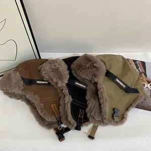 Gorros de aviador térmicos de invierno con forro de piel sintética en negro, marrón y verde