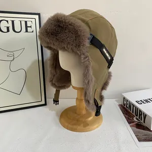 Gorro de Aviador de Invierno para Hombre y Mujer Forrado de Piel Sintética Gruesa Gorro Bomber con Orejeras para Esquí