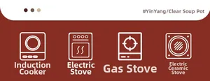 Universal dual-compartment hot pot suitable for induction, gas, and electric stoves