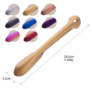 Multi-color stainless steel fish scaler tool with 28.5cm length and ergonomic handle
