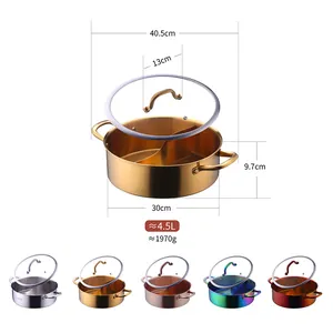 304 stainless steel hot pot with lid in multiple colors and precise dimensions