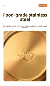 Detailed macro view of food grade 304 gold stainless steel bowl with brushed metal texture
