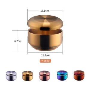 Insulated 304 stainless steel double-walled bowl with lid and brushed gold finish