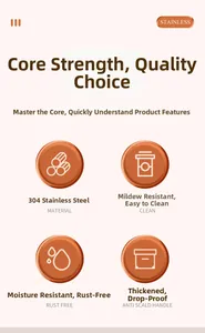 Detail infographic showing 304 stainless steel material features for ramen noodle pot