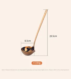 Rose gold 304 stainless steel oil separator spoon with long handle and dimensions