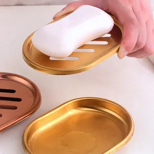 304 Stainless Steel Soap Box Double Layer Drainage Soap Holder Modern Brushed Metal Soap Dish For Bathroom Kitchen Shower