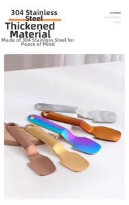 Detailed macro view of high-quality thickened 304 stainless steel half pointed blade set